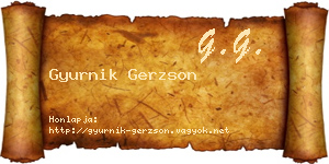 Gyurnik Gerzson névjegykártya